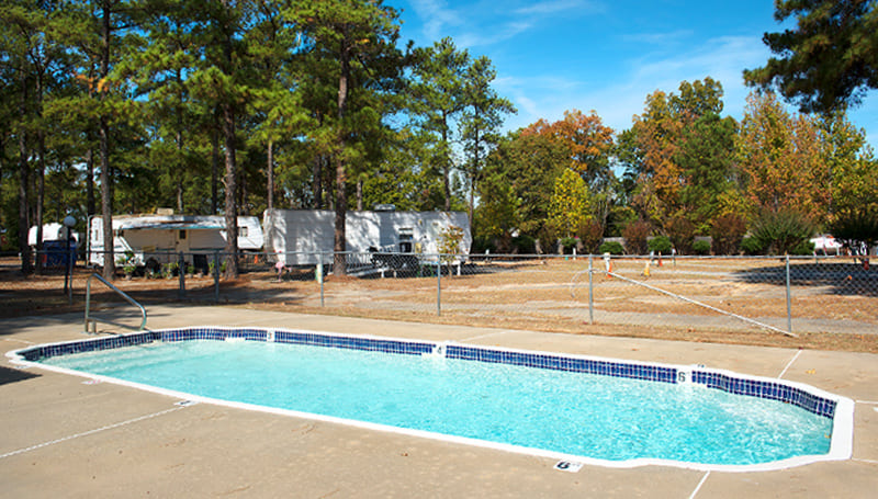 Outdoor swimming pool in the Interstate RV Center and Campground in Byron Georgia