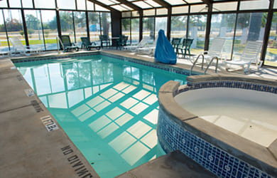 Indoor swimming pool and hot tub at a nationally known hotel in Byron Georgia