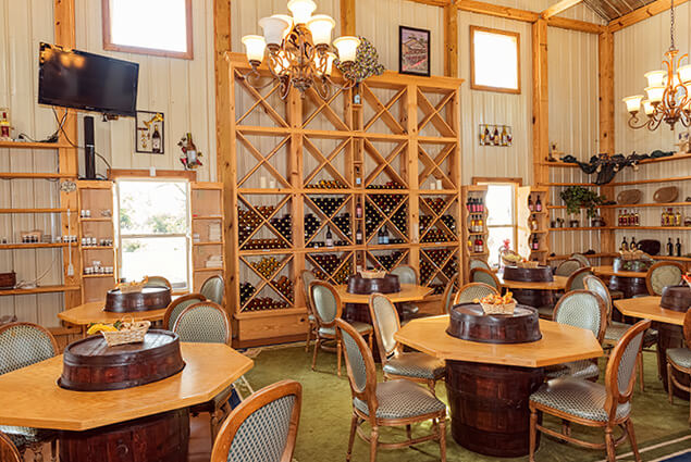 Wine tasting room in Cane River Winery in Byron Georgia